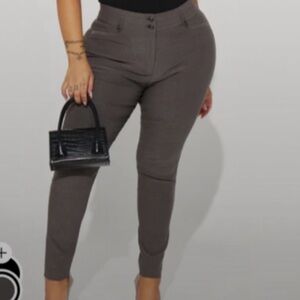NWT Fashion Nova Workin Me Pants in Grey plus size 3X